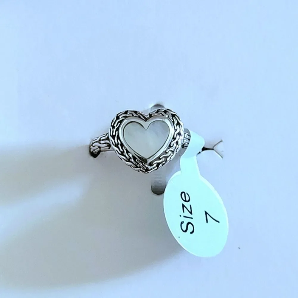 Annika Witt Sterling Silver🤍 Mother of Pearl Heart❤ Ring💍 - NIB